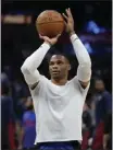  ?? ASHLEY LANDIS — THE ASSOCIATED PRESS ?? Russell Westbrook's vocal style has complement­ed the quiet leadership of Clippers stars Kawhi Leonard and Paul George.