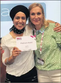  ??  ?? ■ Daljit Kaur, Head of STEM innovation at Loughborou­gh Schools Foundation with her Platinum Teacher Award.