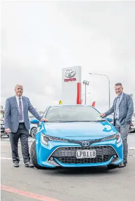  ??  ?? ..................................... Tom Barrow - Dealer Principal, Greenlane Anthony Kearns - CEO, Auckland City Toyota