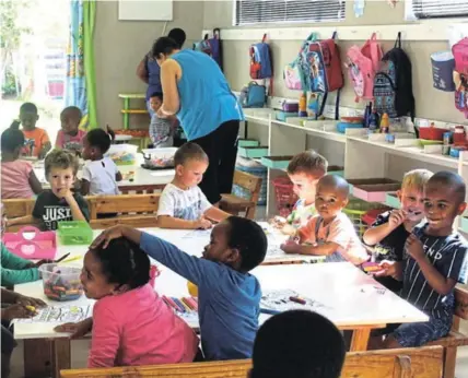  ?? Picture: SINAWO POSWAYO ?? GREAT EXCITEMENT: Playzone Preschool pupils were very energetic and excited on their first day of school this week