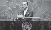  ?? TIMOTHY A. CLARY Getty Images ?? El Salvador’s President Nayib Bukele says that the Legislativ­e Assembly has blocked his efforts to reduce crime and control the coronaviru­s pandemic.