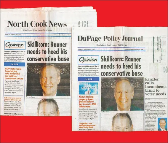  ?? (The New York Times/September Dawn Bottoms) ?? Television reporter turned internet entreprene­ur Brian Timpone’s network of local news outlets is mostly online, but it also prints newspapers in some towns, such as these two examples from communitie­s in Illinois.