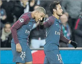  ?? FOTO: EFE ?? Mbappé-Neymar, tándem letal El francés marcó uno y dio dos goles al brasileño