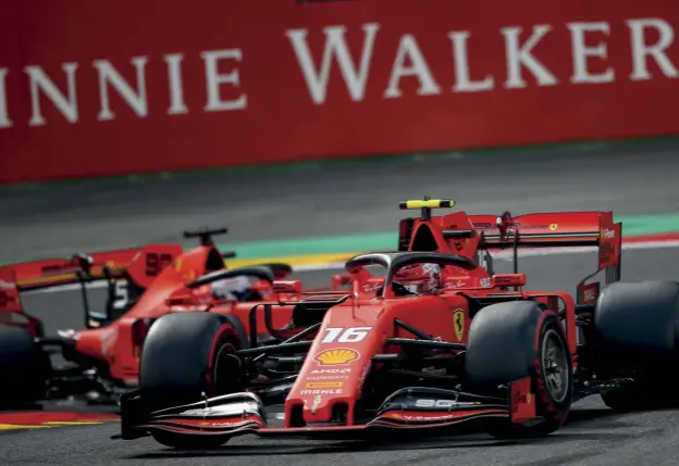  ??  ?? Vettel went into 2019 as Ferrari’s main man but even before Leclerc’s first win here at Spa (above), the youngster had gained the upper hand