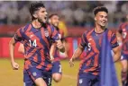  ?? MOISES CASTILLO/AP ?? United States’ Ricardo Pepi, left, had a goal and an assist in a 4-1 win over Honduras on Wednesday.