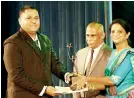  ??  ?? Exor Lanka Holdings MD Nalin Madushanka receives the award