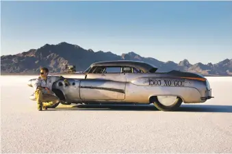  ??  ?? The New Mexico History Museum (113 Lincoln Ave.) features photograph­s by Jim Arndt in the exhibit Lowriders, Hoppers and Hot Rods: Car Culture of Northern New Mexico. Pictured: Bombshell Betty.