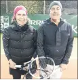  ?? ?? Pink pair 1 (l-r): Helen McCarthy and Sean Keane of team pink looking forward to their match against team white.