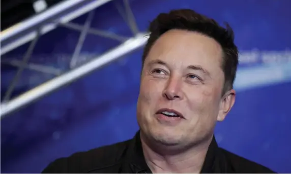  ?? AP ?? BIG OFFER: Elon Musk, Tesla’s CEO and a free speech absolutist, has offered Twitter $43 billion to buy the company, which has a smaller user base than rivals Facebook and TikTok.