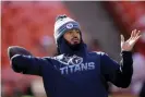  ?? Photograph: Charlie Riedel/AP ?? Marcus Mariota warms up before last year’s AFC championsh­ip game.