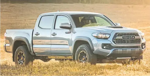  ?? TOYOTA ?? Toyota’s Tacoma midsize pickup truck scored the overall highest retained value — 87 per cent after four years — of any car or truck sold in Canada.