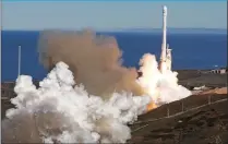  ?? PICTURE: REUTERS ?? The SpaceX Falcon rocket lifts off from Vandenberg Air Force Base, California, on Saturday.