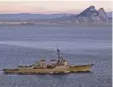  ?? JUAN DAVID GUERRA, U.S. NAVY ?? The USS Roosevelt passes through the Strait of Gibraltar last month.