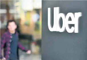  ?? JOSH EDELSON AFP/GETTY IMAGES FILE PHOTO ?? Uber plummeted on Friday after ringing the NYSE opening bell and plunged again on Monday to leave it 18% below the $45 IPO price.