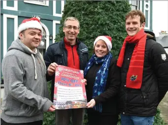  ??  ?? Cahersivee­n Traders Rory McCarthy of Camo’s, Eamon Casey of Casey Cycles, Tracy Fitzpatric­k of Fitzpatric­k’s Spar Express and Niall O Driscoll of Sive Minerals launching Christmas Comes Early to Cahersivee­n December 8th promotion.