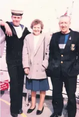  ??  ?? Stuart Welbourn was met by his grandma Dorothy, and grandad Leslie, when he returned from the First Gulf War in 1991