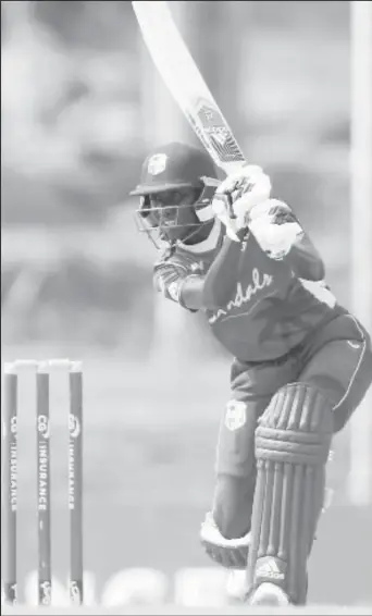  ??  ?? Stafanie Taylor drives elegantly through cover during her sixth ODI hundred yesterday.