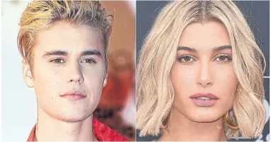  ?? THE ASSOCIATED PRESS ?? Justin Bieber, right, and his fiancee, model Hailey Baldwin. Or is it the other way around?