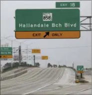  ?? MIKE STOCKER — SOUTH FLORIDA SUN- SENTINEL VIA AP ?? I- 95is clear of traffic near Hallandale Beach Blvd. as people prepare for Hurricane Irma on Saturday in Hallandale, Fla.