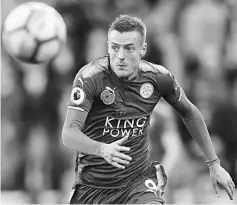  ??  ?? Jamie Vardy in action during the English Premier League match against Stoke City at bet365 Stadium in Stoke-on-Trent, Britain in this Nov 4 file photo. — Reuters photo