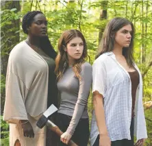  ?? LIONSGATE ?? Wunmi Mosaku, left, Anna Kendrick and Kaniehtiio Horn appear in Alice, Darling, a film that shines a spotlight on the dark world of domestic abuse by focusing on one woman's experience.