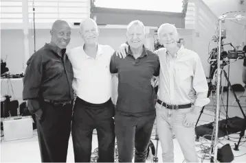  ??  ?? Jessay Martin, 68, from left, Robert Reeves, 78, Michael Peterson, 65, and William Lyons, 77, known as the Old Gays, are among a growing number of seniors making names for themselves on social media.
RYAN YEZAK