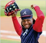  ?? CURTIS COMPTON / CCOMPTON@ AJC.COM ?? Outfielder Ronald Acuna works out Monday at Truist Park as the Braves prepare to play an intrasquad game.