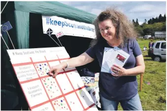  ?? 51_a33MAS38_ScotlandBr­and01 ?? Ruth Watson, left, pictured at the 2019 Mid Argyll Show, says Scotland’s reputation and food standards are at stake in negotiatio­ns with Australia.