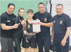  ??  ?? District Youth ABC’s golden winning team, left to right: Davy Gray, Julianne Peel, Oliver Robson, Mick Wilson and Tim Codling.