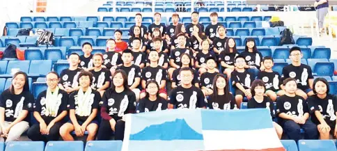  ??  ?? IMPROVED PERFORMANC­E: The Sabah team that won 11 gold, three silver and 15 bronze for overall third placing at the MIAG in Bukit Jalil over the weekend.