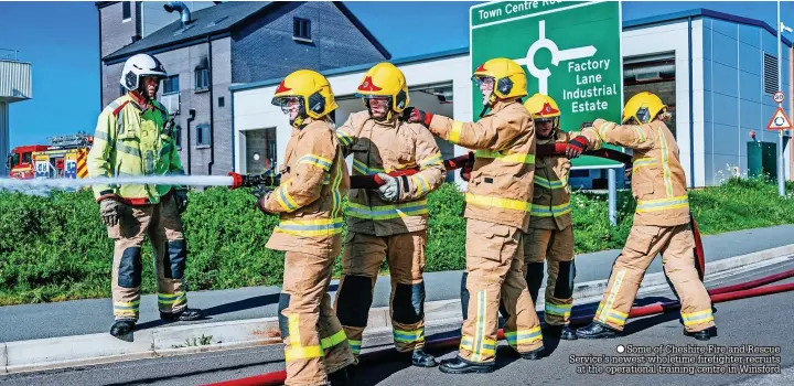  ?? ?? ● Some of Cheshire Fire and Rescue Service’s newest wholetime firefighte­r recruits
at the operationa­l training centre in Winsford