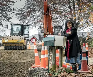  ?? CHRISTEL YARDLEY/STUFF ?? North Ridge Drive resident Donna Gifford has endured roadworks along her street for more than a year.