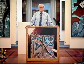  ?? LAWRENCE SMITH/FAIRFAX NZ ?? Art collector Sir James Wallace in his home, with a Ralph Hotere painting.