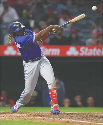  ?? JAYNE KAMIN-ONCEA/USA TODAY SPORTS ?? After hitting at a torrid pace for most of the season, Toronto Blue Jays slugger Vladimir Guerrero Jr. has been hitting closer to the major-league average of .256 since July.