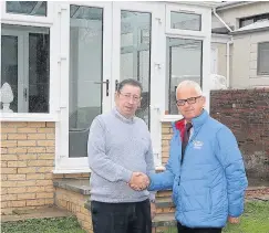  ??  ?? Living space Ian McPherson of Tom Callaghan Windows with Joe MacDiarmid of Ayr