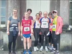  ?? ?? Doneraile Park Run, with Sarah O’Connor, Emer Hayes, Helen Hayes, Caroline McCarthy, Claire Lomasney, Maurice Tobin, Liz Hartnett and Niamh ní Liatháin. Unfortunat­ely the rest of the Grange team disappeare­d!