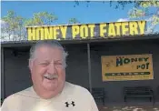  ??  ?? Tom Buckley, 77, a New Jersey snowbird, is usually first in line on chicken night. Some wait in line an hour or more to eat.