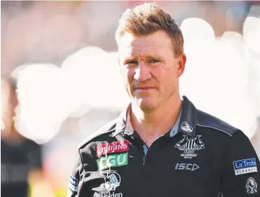  ?? Picture: GETTY IMAGES ?? UNDER SCRUTINY: Magpies head coach Nathan Buckley’s role will be discussed.