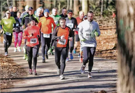  ?? RP-FOTO: STEPHAN KÖHLEN ?? In flottem Tempo drehten die Läufer beim Halbmarath­on ihre Runden durch den Hildener Stadtwald.