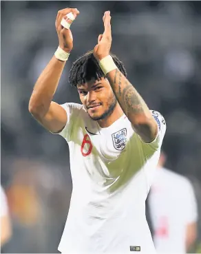  ?? PICTURE: Michael Regan/getty Images ?? Former Corsham Town player Tyrone Mings applauds the England fans after the Euro 2020 against Kosovo