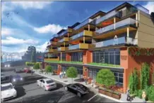  ?? Artist’s rendering ?? Drawing of what the five-storey Peachtree Village is expected to look like.