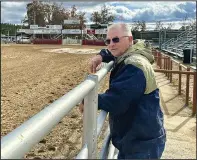  ?? (Arkansas Democrat-Gazette/Aaron Gettinger) ?? Calhoun County Judge Floyd Nutt on Sunday looks over Hogskin Arena, a rodeo venue he wants to put a roof on with revenue from a half-percent sales tax.