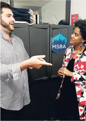  ?? CONTRIBUTE­D ?? Imani Duncan-Price, Eisenhower Fellow, in discussion with Lorne Segall, Manhattan Sports Business Academy in New York City, on training and building capabiliti­es to enhance the sports industry.