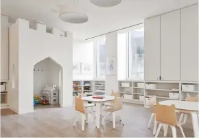  ??  ?? ABOVE: Hariri Pontarini Architects (with NORR as prime consultant) led the redesign of the Princess Margaret Cancer Centre, which features inviting, healthful interiors like this serene children’s playroom.