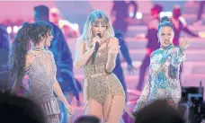  ??  ?? Camila Cabello, Taylor Swift and Halsey at 2019 American Music Awards.