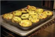  ??  ?? Baked muffin frittatas with asparagus and mushrooms