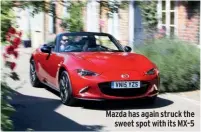  ??  ?? Mazda has again struck the sweet spot with its MX-5