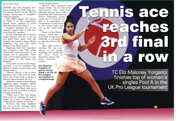  ??  ?? Eliz Maloney Yorgancı in action during Week 4 of the UK Pro League tournament in Loughborou­gh