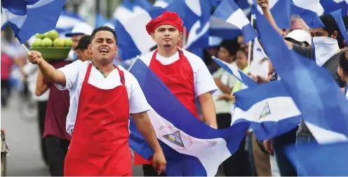  ?? Foto: AFP/Marvin Recinos ?? Seit April halten in Nicaragua die Proteste gegen die Regierung von Daniel Ortega an: Demonstrat­ion am 4. Juli in Managua