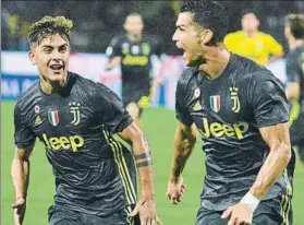  ?? FOTO: EFE ?? Cristiano celebra su tercer gol en la Serie A En la anterior jornada marcó dos al Sassuolo